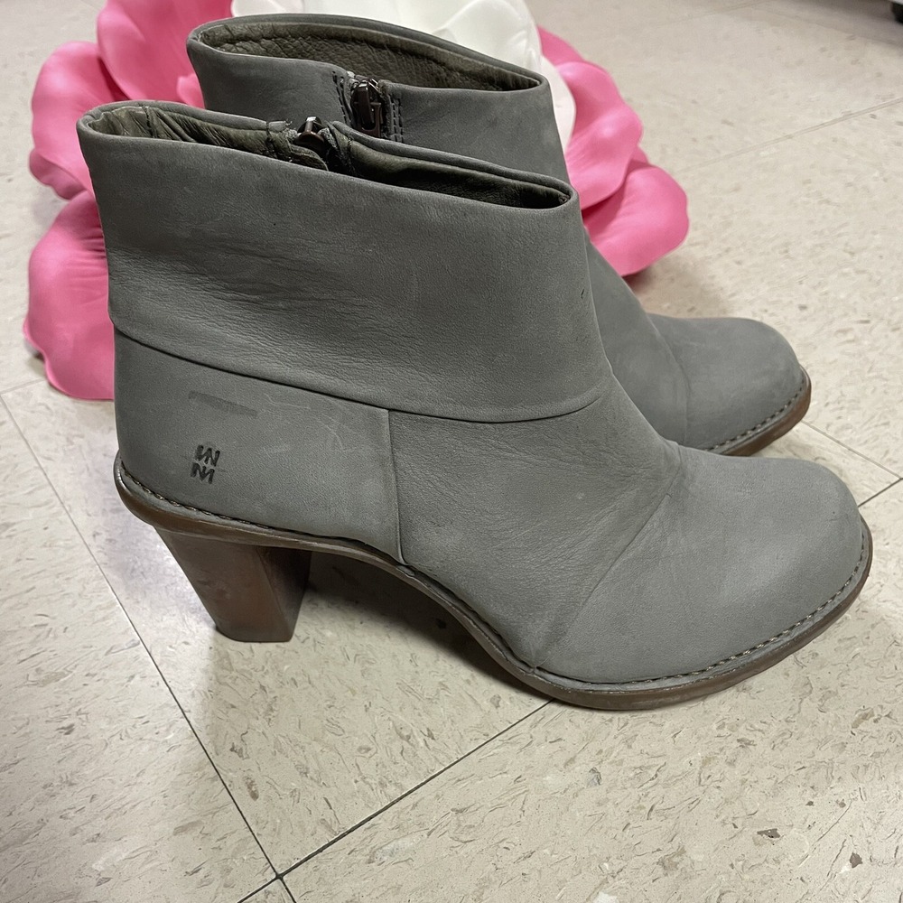 EL NATURALISTA Womens Sz 40‎ / US 9 Duna N565 Leather Ankle Boot Shoes, Grafito